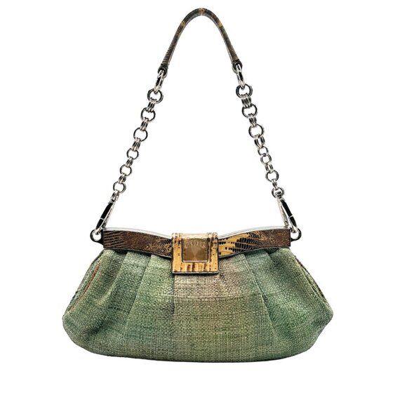 •SOLD• Prada Raffia and Lizard Skipper Bag and Clutch - Picture 2 of 8